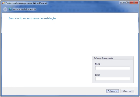 Wizard com estilo aero