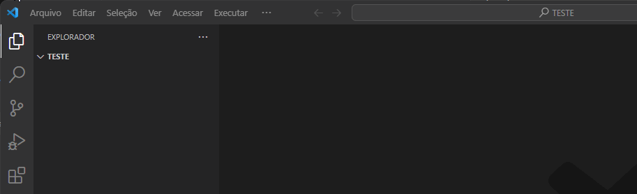 Processo de criação de arquivos no VS
Code