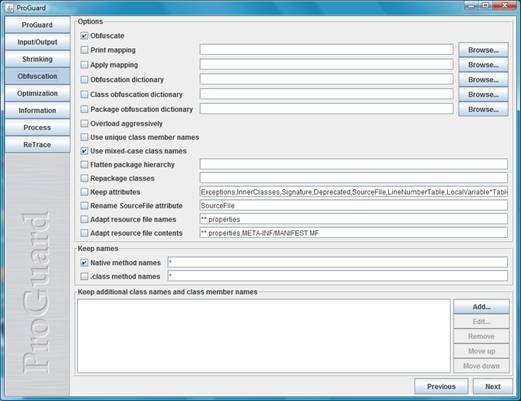 A GUI do ProGuard (4.3)