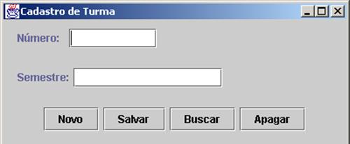 Formulário para cadastro de objetos de Turma