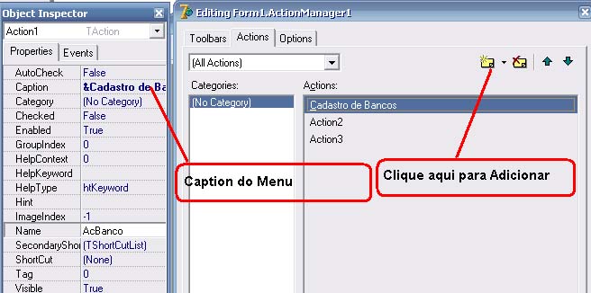 Actions que iremos definir e inserir nossos códigos