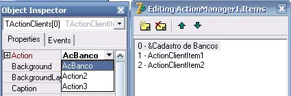 Definindo uma ação para nosso menu Cadastro de Bancos