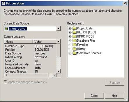 trocando a fonte de dados