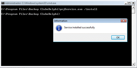 Instalação de serviço do Windows