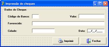 Impresso de cheques pelo sistema