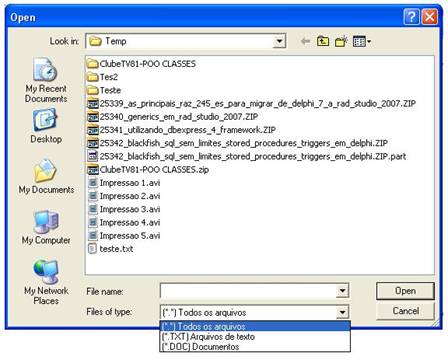 Bot�o Fonte em execu��o
