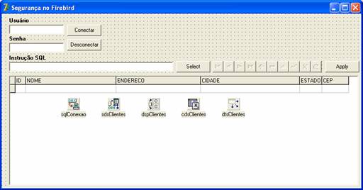 Tela exemplo para conex�o com o banco