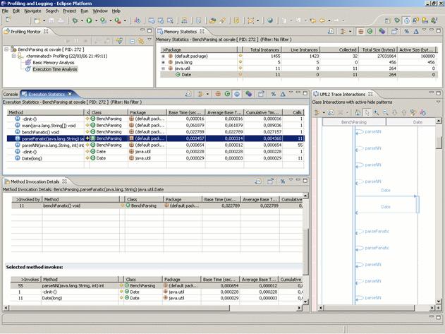  Profiler visualizando detalhes de execuo do benchmark de parsing de datas
