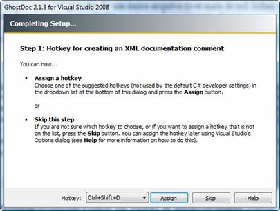 Mapeando tecla de atalho para ativa��o do GhostDoc