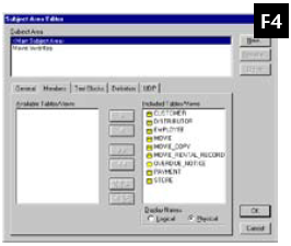 Caixa de di�logo Subject Area Editor