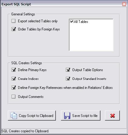 Geração de Script SQL