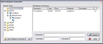 Janela Select Database Connection