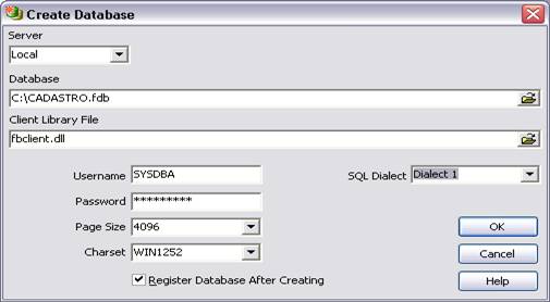 Visualizao do Create Database