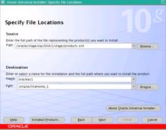 Especificando a localizao de instalao