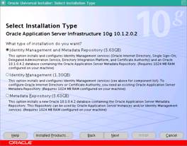 Seleo do tipo de instalao