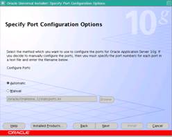 Especificando a configurao de portas