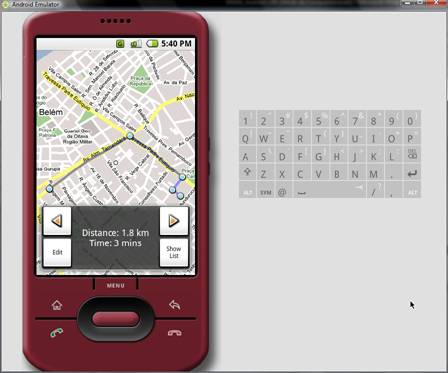 Mostrando a rota no mapa