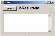 Formulário para exibir o valor do dólar