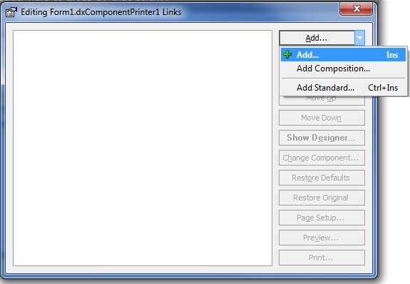Tela inicial de edi��o do dxComponentPrinter