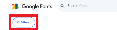 Google Fonts  - Filter
