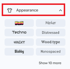 Google Fonts - Appearance