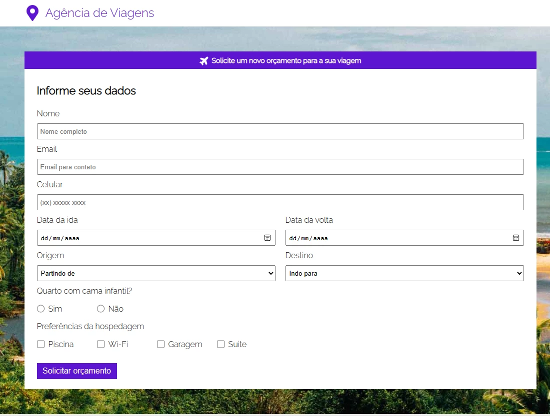 Site publicado na internet