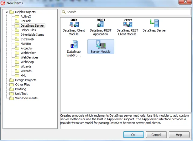 Adicionando no projeto um novo Server Module