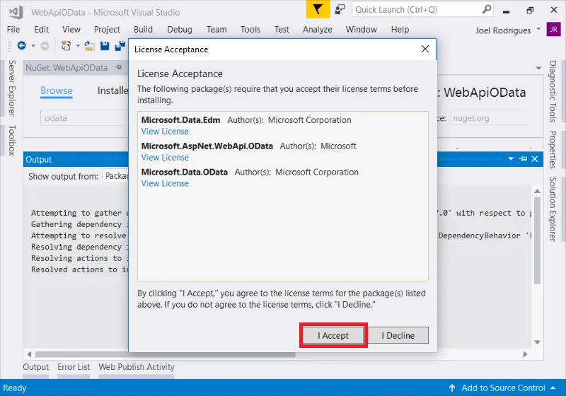 Passo 3: Clicar em I Accept