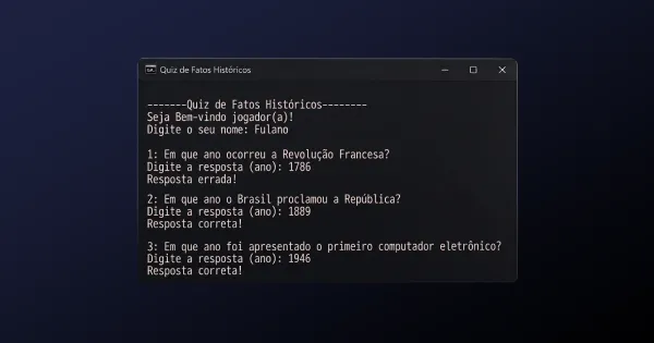 Quiz de Fatos Hist�ricos
