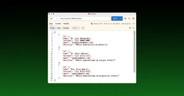 Construa uma API para listagem de contatos