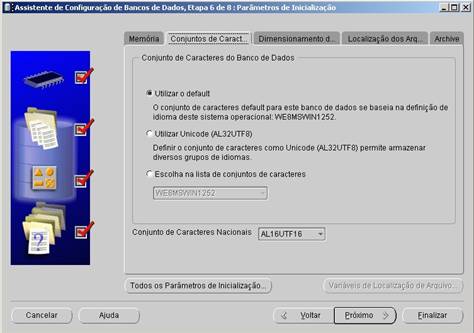 Configuração do Conjunto de Caracteres