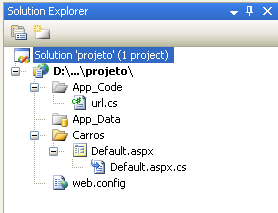 Criando uma pasta chamada carros e um p�gina default.aspx
