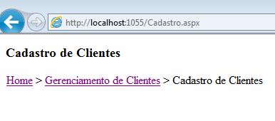 Navega��o do site no SiteMapPath