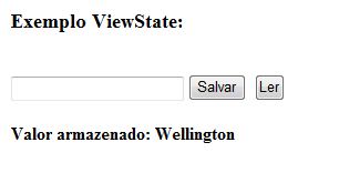 Valor armazenado no ViewState