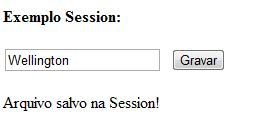 Nome digitado e salvo na Session