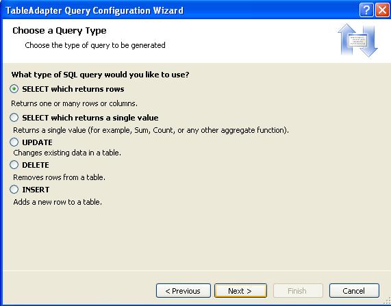 TableAdapter Configuration