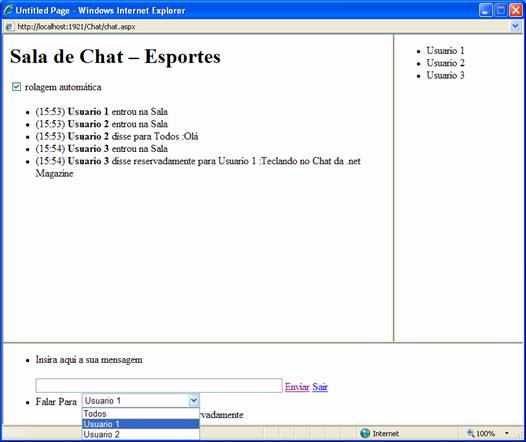 Aplica��o final em execu��o