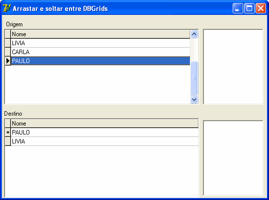 Arrastar e soltar entre DBGrids