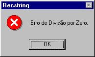 Mensagem erro de diviso por zero