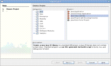 Criao do projeto Java Class Library na ferramenta Netbeans