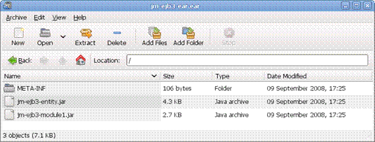 Estrutura do arquivo EAR
