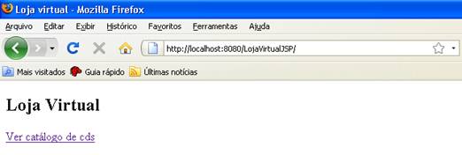 Pgina inicial da Loja Virtual