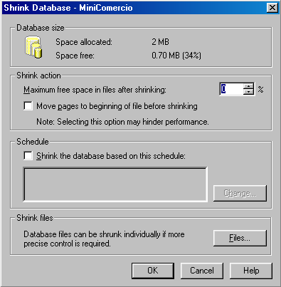Shrink Database