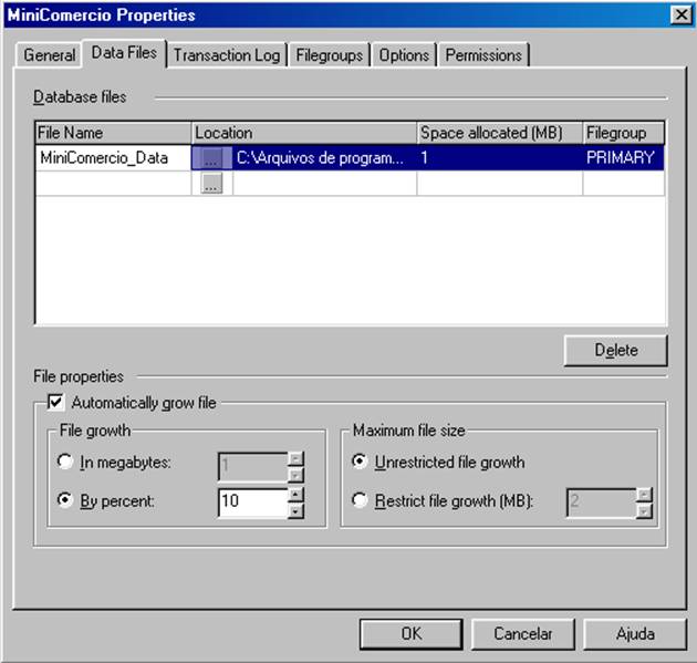 confirmando configurações