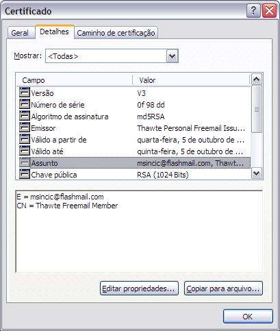 Subject do certificado