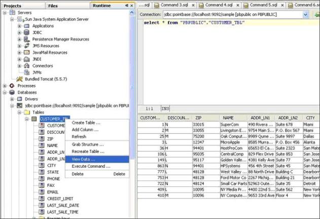 SQL Editor no NetBeans