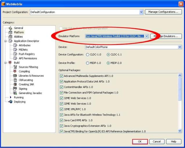Seleção da nova versão do Wireless Toolkit