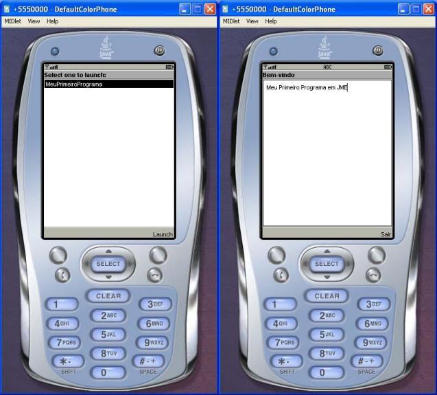 MIDlet em ação