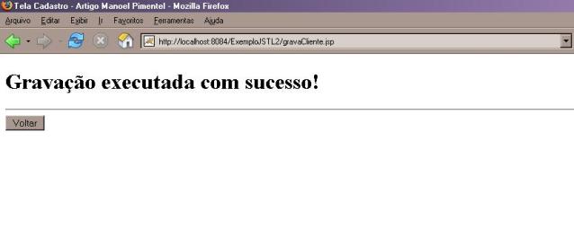 Tela de cadastro gerado por index.jsp