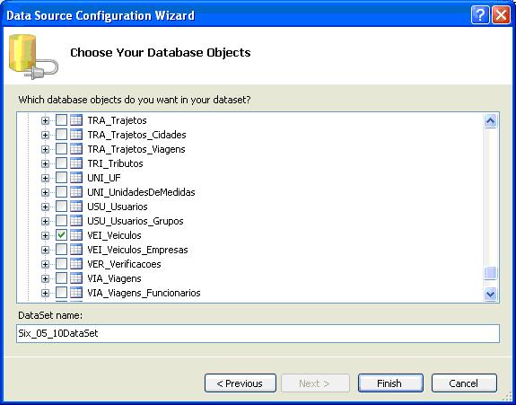 Adicionando as tabelas ao DataSet